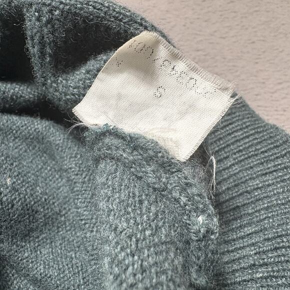 Lyle & Scott Made in Scotland Wool Sweater Green Cable Knit Diamond Pattern Sz S - Picture 9 of 13